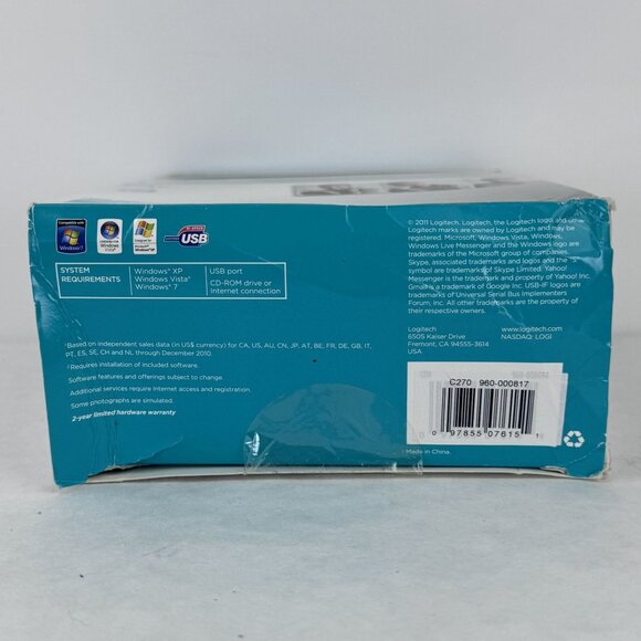 Logitech C270 HD 720p Webcam With Built-In Mic Automatic Light Correction NIB - Picture 9 of 13